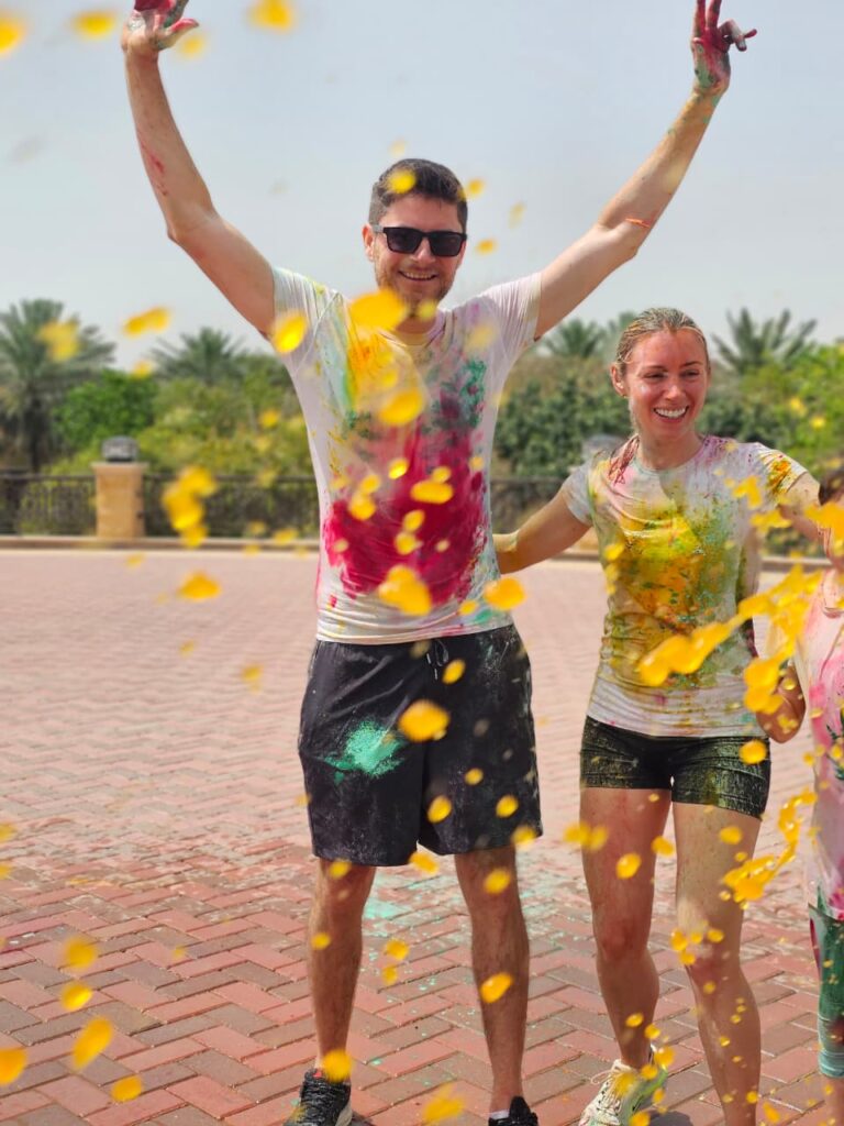 Families enjoying the Color Run at Al Nakhla—promoting healthy, active lifestyles for the Riyadh expat community.